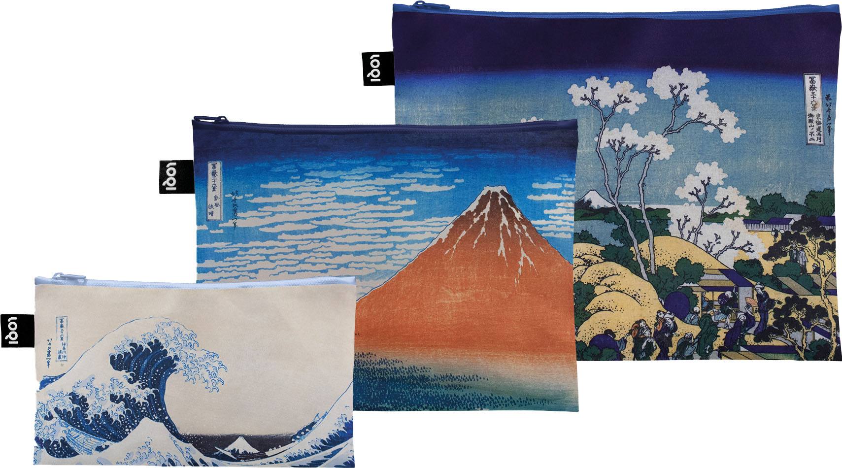 LOQI Zip Pockets "Hokusai" LOQI Zip Pockets "Hokusai"